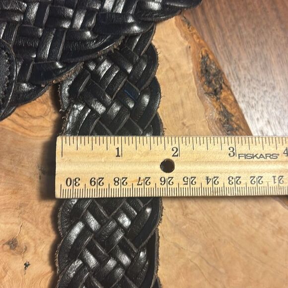 Talbots Black Braided Leather Belt - M - Picture 4 of 6